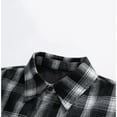 thumbnail image 7 of Men's Button Down Shirts Striped Checkered Long-sleeve Turndown Collar Blouse Casual Loose Fit Lightweight Coat, 7 of 7