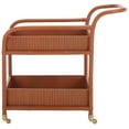 thumbnail image 4 of SAFAVIEH Couture Barnette Modern 2-Tier Wheeled Rattan Pole Bar Cart, Amber, 4 of 14