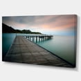 thumbnail image 2 of Wooden Bridge into Blue Sea - Modern Canvas Art Print, 2 of 4