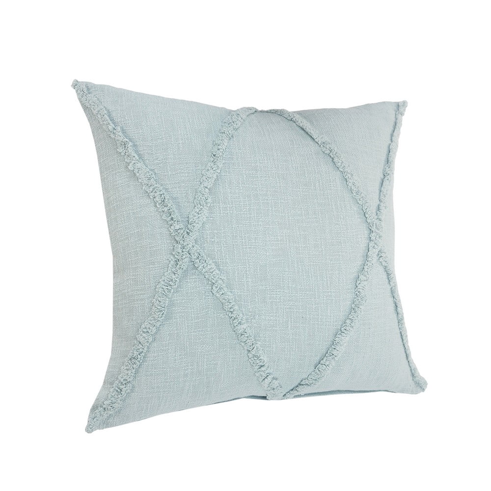 Ox Bay Sara Set of 4 Shag Diamond 18" x 18" Palladian Blue Cotton Adult Decorative Throw Pillow Covers