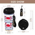 thumbnail image 2 of 500ml Double-Wall Vacuum Insulated Tumblers Stainless Steel Coffee Tumbler with Ceramic Coating Red Crabs and Blue Stripes, 2 of 8
