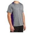 thumbnail image 4 of Yellow Rooster Men's Heather Colorblock Contender Polyester Tee Vintage Heather/ Purple L, 4 of 8