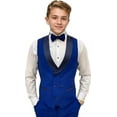 thumbnail image 3 of Wehilion Boys Suit Formal Tuxedo Suits for Boys Wedding Ring Bear Outfit 3 Pieces Kids Tuxedo Blazer Vest Pants, 3 of 7