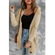 thumbnail image 1 of ABPHQTO Cárdigan de Mujer Beige con Bolsillo Delantero y Cierre de Botones, 1 of 5