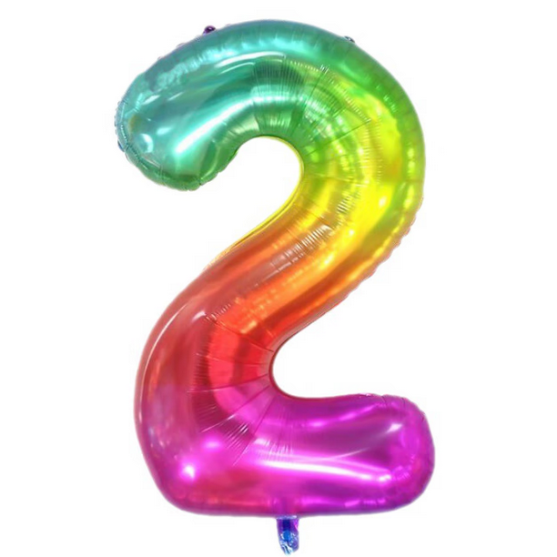 SHAR Ballons Anniversaire 2 an Colorée - Gros Ballon Chiffre 2 Numéro 2 -  Happy Birthday Decoration Ballons Fête d'anniversaire Ans Vole Grâce à  l'Hèlium 2 Ballons 2 Colorée 