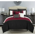 thumbnail image 2 of Chic Home Shaila 10 or 8 Piece Comforter Set Color Block Quilted Embroidered Design Bed in a Bag Bedding, 2 of 12