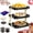 Black, variant on Multi-Layer Dish Prep Tray Storage Rack,Collapsible Food Display Rack with X-Shaped Legs,Multifunctional Foldable Vertical Plate Racks,Space-Saving Platter Holder for Parties, Picnics (Black)