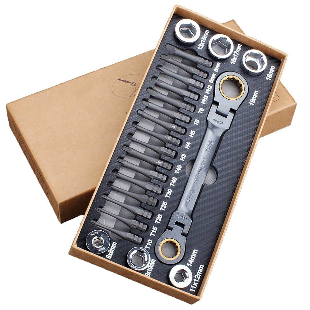 Ratchet Socket Wrench Set Car Combination Tools Kit Multipurpose Car Rapier Box 