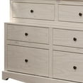 thumbnail image 4 of Stav Wide Dresser Chest with 6 Drawers, Plank Style, White Solid Wood, 4 of 5