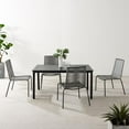 thumbnail image 3 of Fenton 5Pc Outdoor Wicker/ Metal Dining Set- Table & 4 Chairs - Gray, 3 of 6