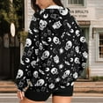 thumbnail image 4 of Yuyamidu Skull Hoodies for Women Zip Up Hoodie Oversized Sweatshirt for Women Apparel Black Zip Up Women's Jackets Hooded Top Black Heavyweight Hoodie XS, 4 of 8