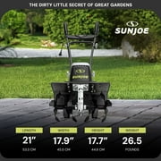 Sun Joe Electric Garden Tiller Cultivator, Steel Tines, 13.5 Amp, 16 Inch, TJ604E