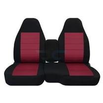 Fits 2004-2012 Ford Ranger Velour Seat Covers 60/40 Bench w Opening Console:Black Burgundy