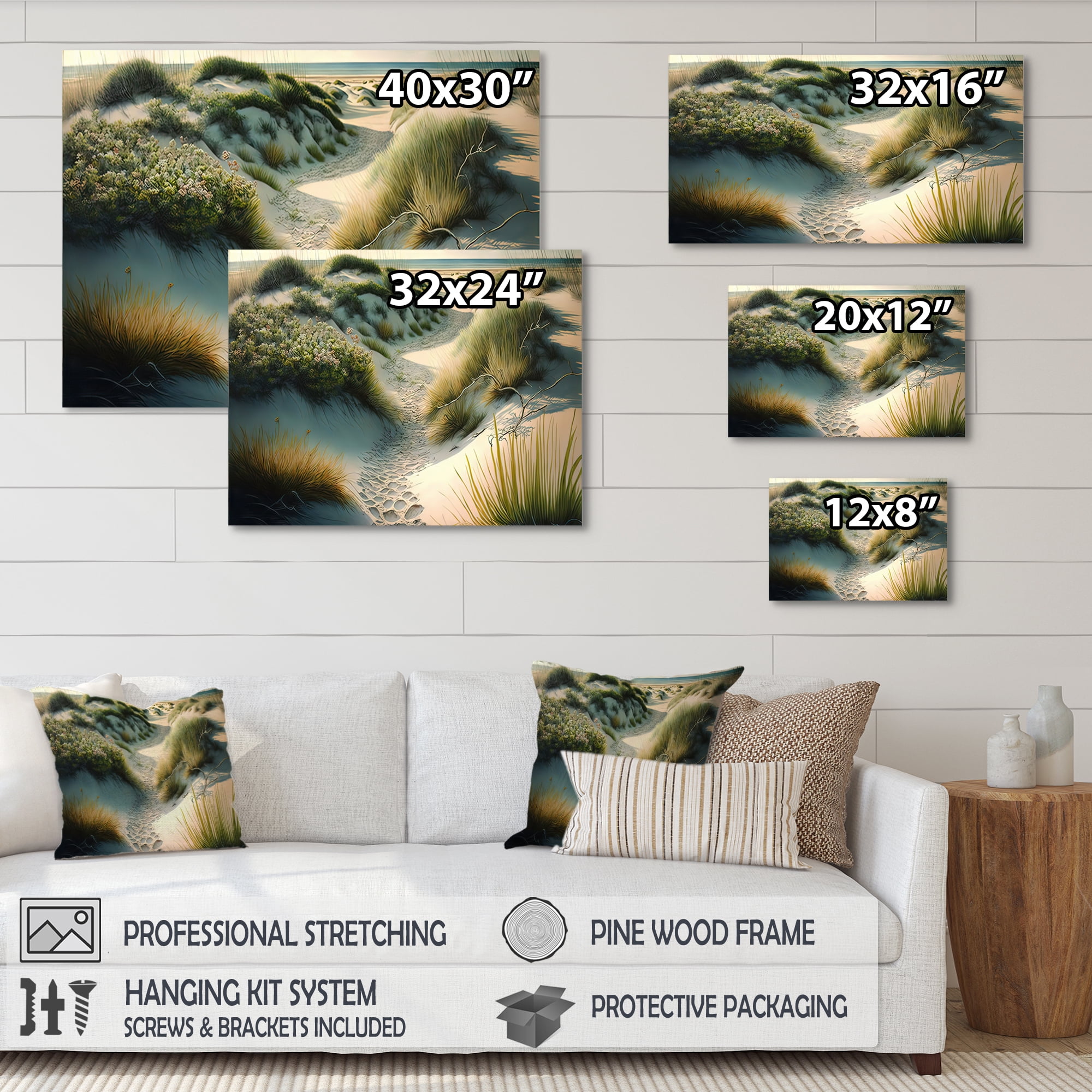 Designart Walkway To The Beach VI Canvas Wall Art