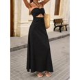thumbnail image 5 of Womens Black Halter Bodycon Maxi Dress Cutout Waist Beaded Detail Summer, 5 of 6