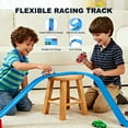 thumbnail image 2 of Flexible Diy Track Car for Kids,Toys for boys 15 Feet Long Rolls Up Portable Racetrack with 2 Toy Cars (Blue), 2 of 8
