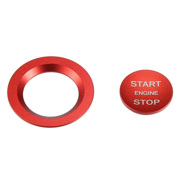 Unique Bargains Engine for Start Stop Button Cover Trim Sticker Kit for Land for Rover Discovery 4 LR4 for Range for Rover Sport Red