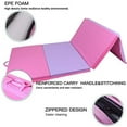 thumbnail image 2 of Betisef 4'x8'x2'' Pu Leather Folding Gymnastics Gym Tumbling Exercise Martial Arts Mat Pad(Pink/Purple), 2 of 8