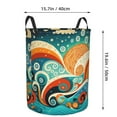 thumbnail image 2 of DouZhe Waterproof Collapsible Large Laundry Baskets, Ocean Sea Waves Prints Circular Hamper with Handles, 2 of 6