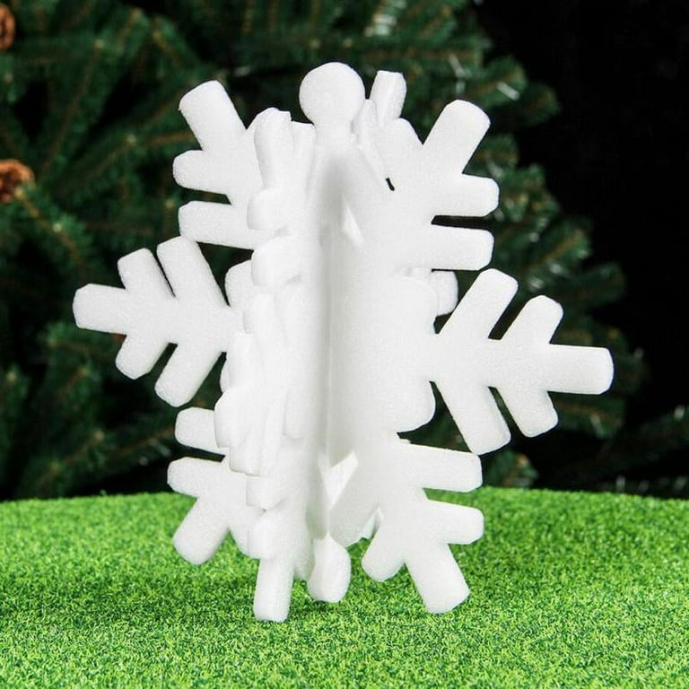 4 Pack White Foam 3D Snowflakes Pendant Window Clings Decals Stickers  Christmas Winter Wonderland Decor Ornaments Party Supplies 