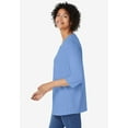 thumbnail image 3 of Woman Within Plus Size Perfect Three-Quarter Sleeve V-Neck Tunic, 3 of 6