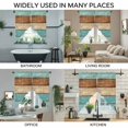 thumbnail image 3 of Farmhouse Aqua Brown Swag Valances for Windows, Kitchen Window Curtains Over Sink, Vintage Wooden Striped Window Treatment Curtains for Living Room/Bedroom Curtains 2 Panel Sets 36"x45", 3 of 8