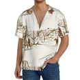 thumbnail image 3 of Easygdp Western Desert Cowboys Men's Casual Short-sleeved Shirt with Pocket and Button Suitable for Beach Vacation Leisure - Small, 3 of 7