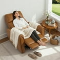 thumbnail image 4 of MCombo Zero Wall Hugger Power Recliner Chair for Small Spaces, FSC Certified, Faux Leather, Cognac Brown, 4 of 13