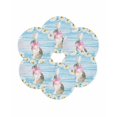 thumbnail image 7 of 15 Inch Round Placemats Set of 6, Blue Easter Bunny Non Slip Heat Insulation PP Table Mats, Spring Daisy Modern Ombre Striped Washable Place Mats for Kitchen Dining Party Table Decor, 7 of 7