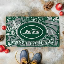 New York Jets 28" x 16" Happy Holidays Christmas Turf Door Mat