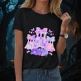 thumbnail image 2 of TOWED22 Halloween Shirts Women Cute Ghost Graphic T-Shirts Funny Spooky Ghost Print Tee Fall Halloween Holiday Casual Tops(Black,XL), 2 of 8