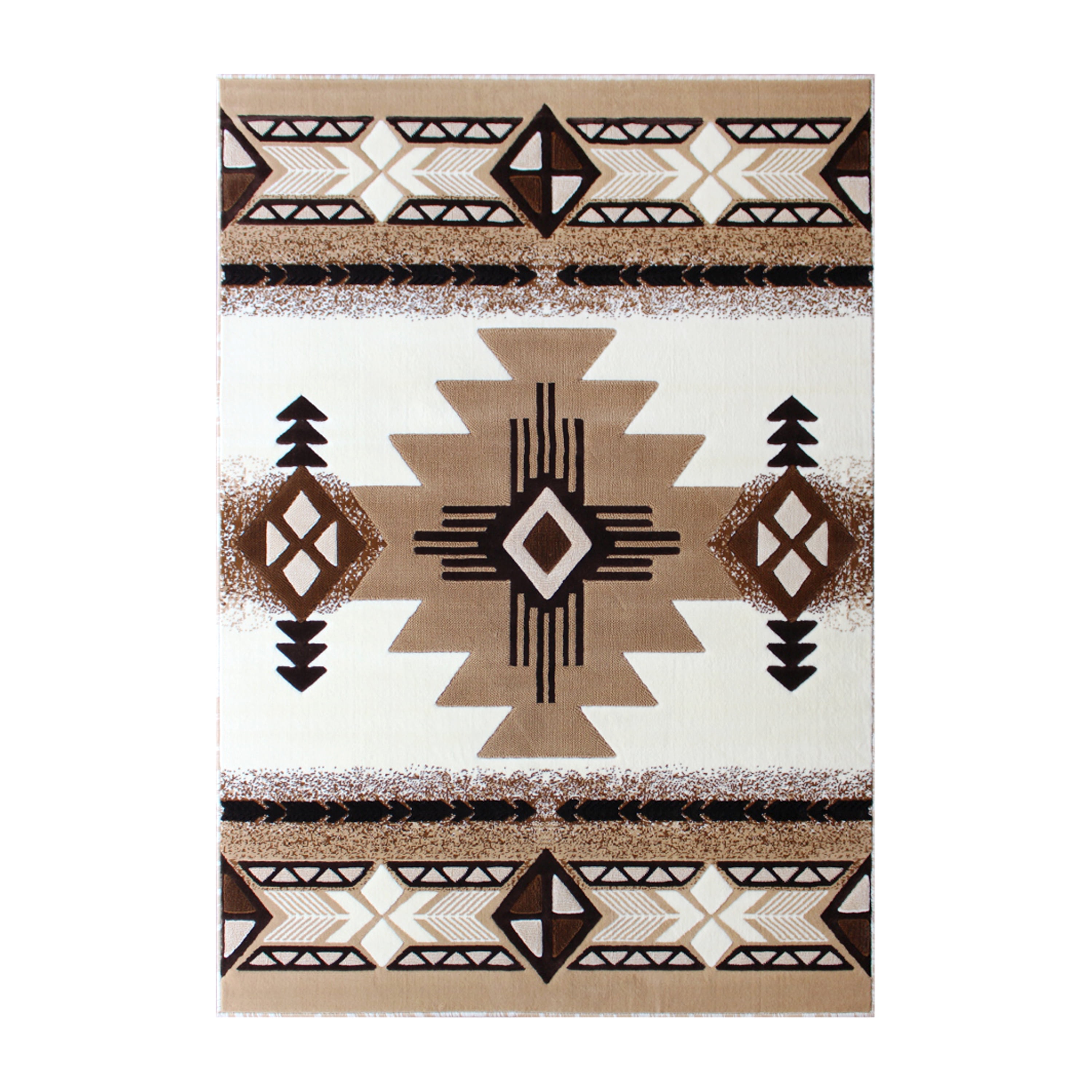 BizChair South West Native Area Rug Design C318 Ivory (5 Feet X 7 Feet)