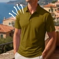thumbnail image 2 of Domzest Mens Polo Shirts Dry Fit Moisture Wicking Performance Collared Short Sleeve Golf Shirts for Casual Athletic Business Fluorescent Green L, 2 of 9