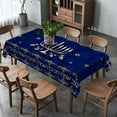thumbnail image 4 of Chanukah Themed Hanukkah Tablecloth Jewish Chanukah Table Cloth Menorah Holiday Decoration Festival of Lights Home Dining Room Kitchen Table Cover Decor - 60×84inch, 4 of 5