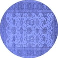 thumbnail image 1 of Ahgly Company Machine Washable Indoor Round Oriental Blue Traditional Area Rugs, 6' Round, 1 of 4