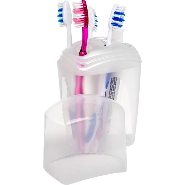 Set de 4 Porta Cepillos de dientes con tapa Jaguar Plasticos Articulo de Organización de Baño