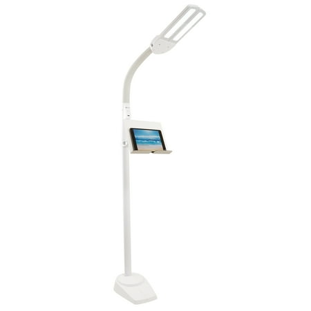OttLite - Dual Shade LED Floor Lamp with USB Charging Station - White
