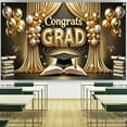 thumbnail image 4 of Moocorvic Graduation Decorations 2025 Backdrop Gold Black Class of 2025 Background Bachelor Cap Balloon for Grad Congrats Prom Party Banner Picture Photo Studio, 4 of 7