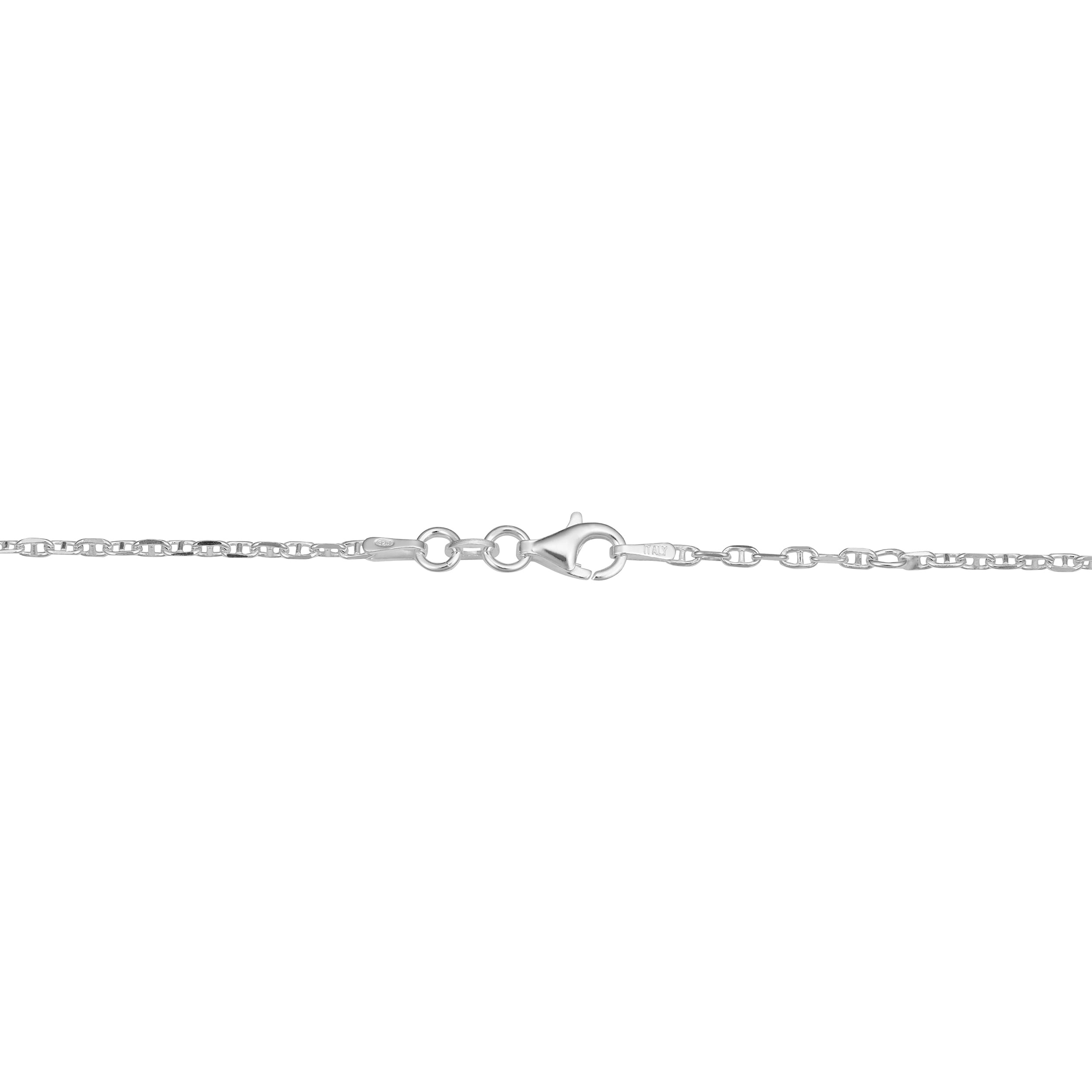 KoolJewelry Sterling Silver 1.9 mm Fancy Mariner Link Adjustable Anklet (9-10 inch)