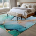 thumbnail image 5 of Teal Marble Area Rugs 8x10 for Living Room, Abstract Art Modern Geometric Golden Non Slip Washable Rug Runner, Low Pile Indoor Floor Carpet Mat Bathroom Rugs for Bedroom, Kids Room, 5 of 9