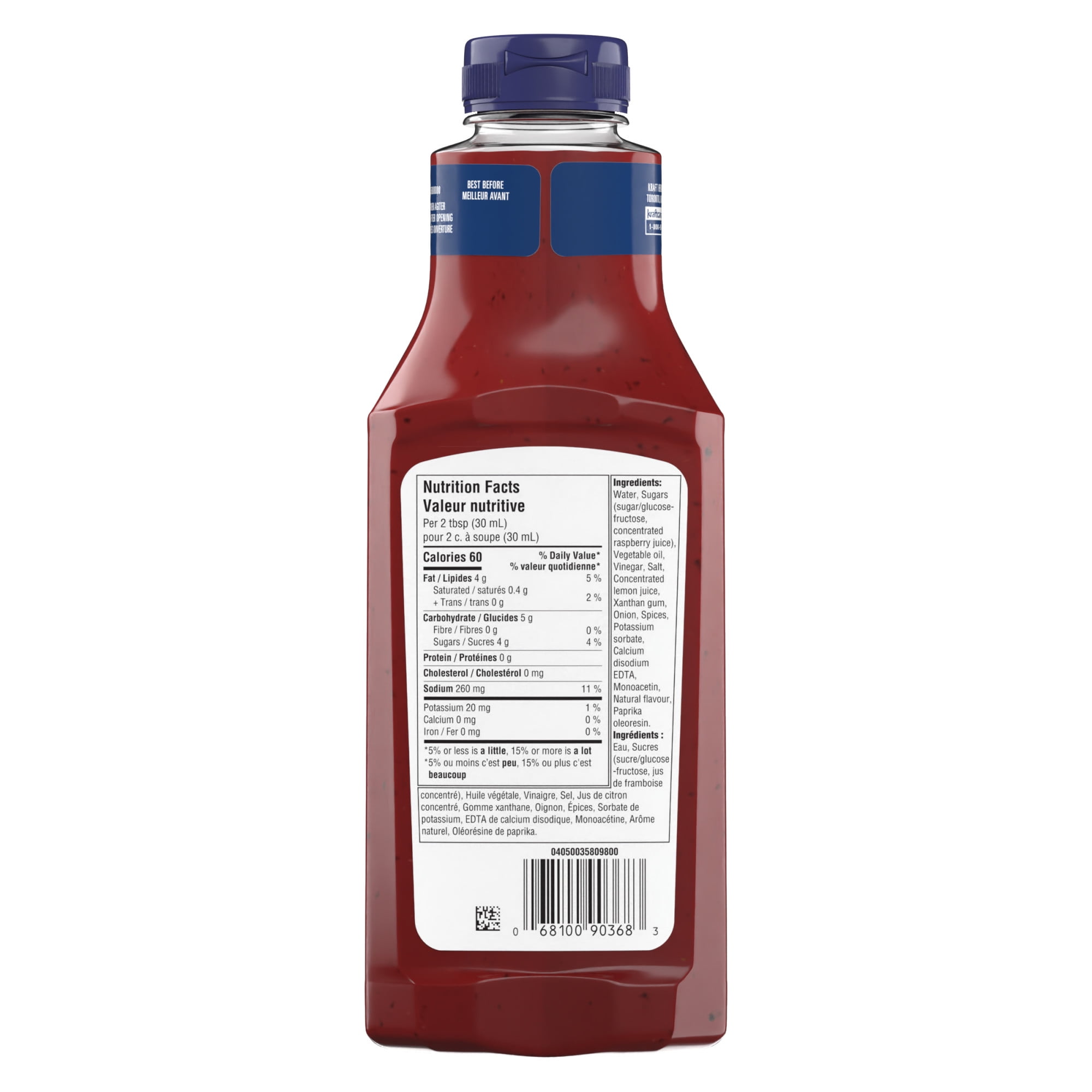 Kraft Raspberry Vinaigrette Salad Dressing, 425 mL Bottle