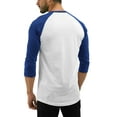 thumbnail image 2 of Hat and Beyond Men's Dual Material Baseball Sport 3/4 Sleeve Jersey Tee Shirt, 2 of 5