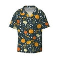 thumbnail image 2 of Lsque Pumpkin print Men's Cuban Collar Short Sleeve Shirt Summer Beachwear Casual Button Down Fashionable Vacation Leisure Shirt-4X-Large, 2 of 7