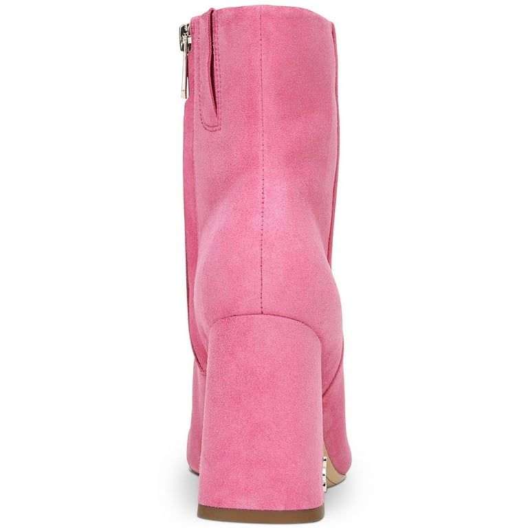 Sam Edelman Womens Codie Suede Square Toe Booties Pink Medium