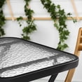 thumbnail image 5 of Ktaxon 18in Outdoor Metal Folding Glass Table, Square Side End with Tempered Glass Top for Porch Yard, Balcony, Garden, Black, 5 of 8