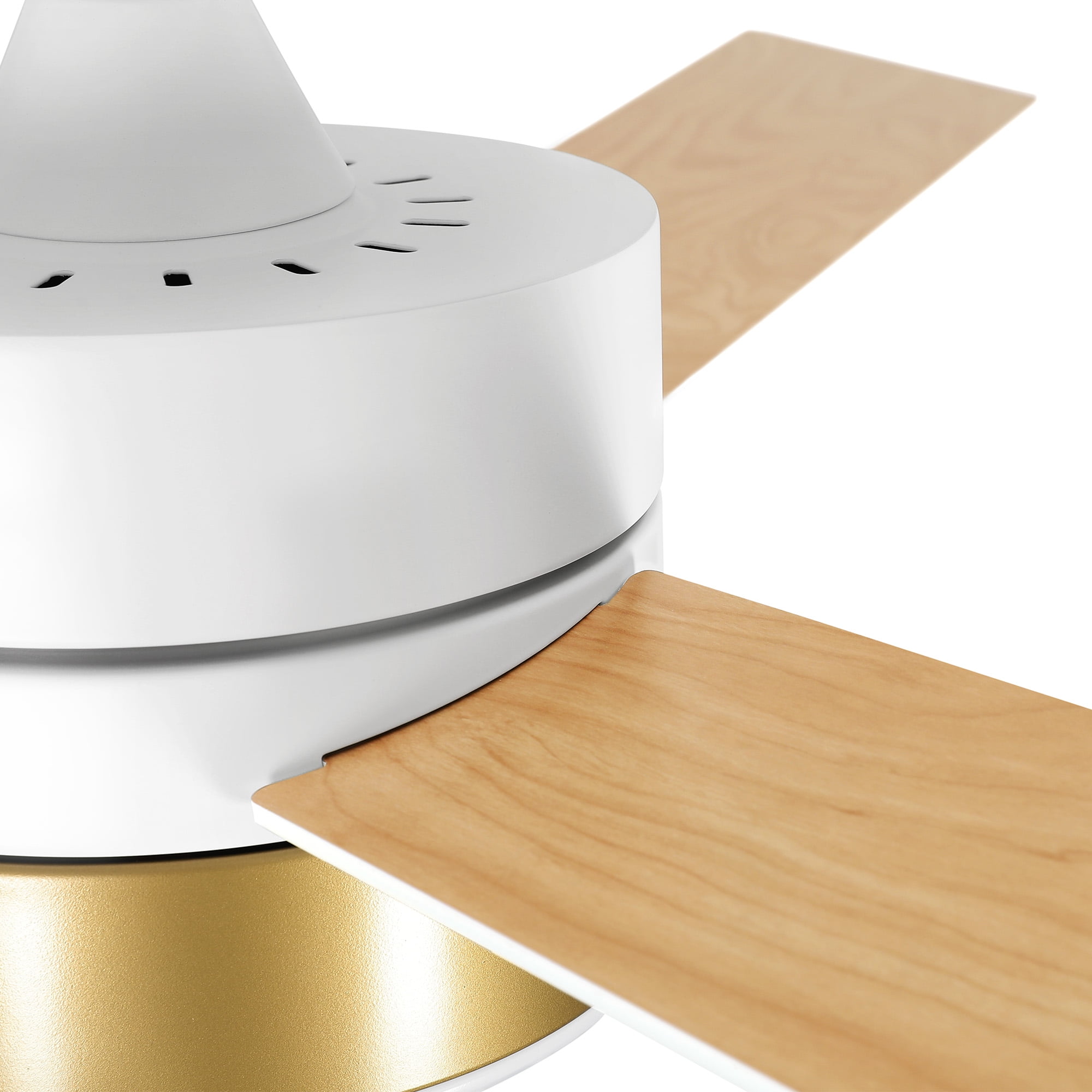 Uforic 60 inch Modern Ceiling Fan with Light and Remote, Crystal Chandeilier Ceiling Fan with 3 Blades,6-speed - White & Gold