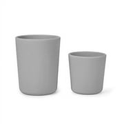 Baby Open Cup 2pack (big + small), 100% Silicone Cup for Toddlers, Silicone Baby Cup BPA/Phthalate Free, Shatter Proof. (Gray)