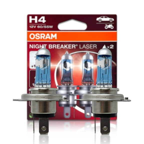 H4 9003: Osram 64193NL-2HB Night Breaker Laser Halogen Bulbs | Eco Pack | Pack of 2