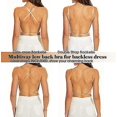thumbnail image 3 of 80A Sujetador con espalda baja para mujer, sujetador sin espalda con escote profundo en forma de U y tirantes transparentes convertibles, 3 of 5