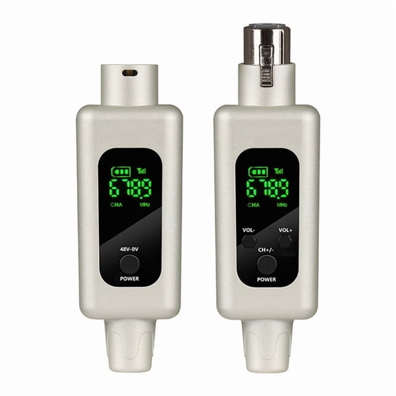 2.4G Wireless Microphone Converter UHF Transmitter XLR Transmitter Receiver Adapter for Wired Dynamic Microphone 48v, B